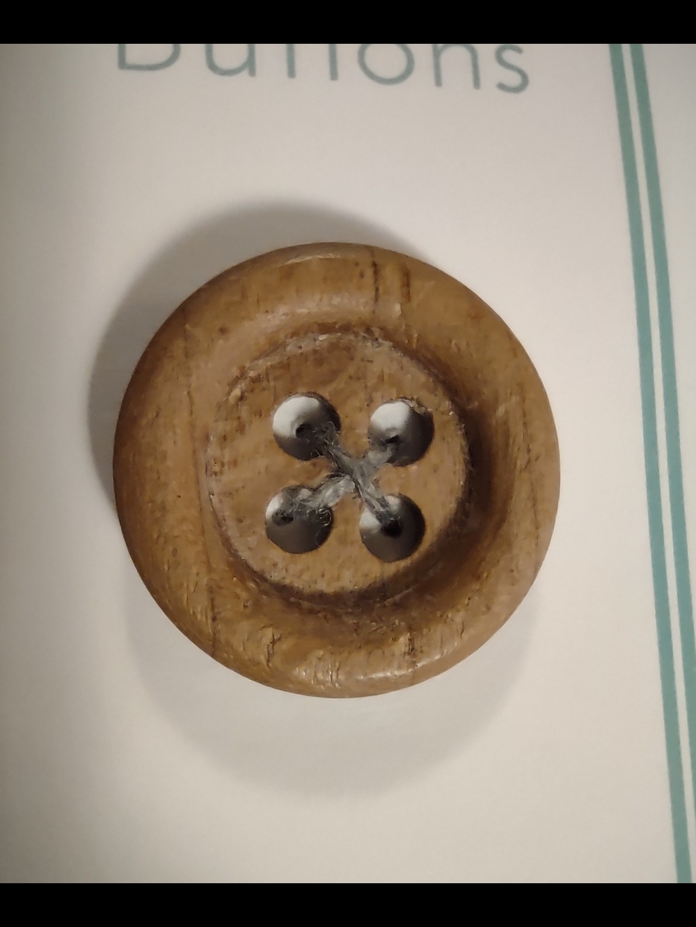 Handcrafted Vintage Wood 4-Hole Button - Arts & Crafts Sewing Knitting Crochet